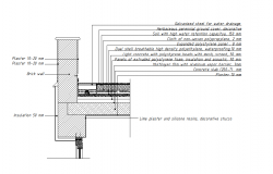 Wall section view of house detail dwg file