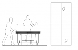 Sports top view people detail dwg file