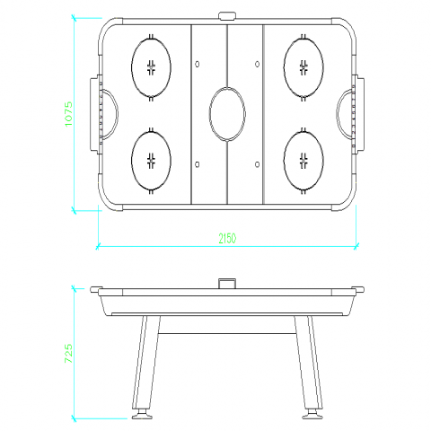 Table football and air hockey detail dwg file  Table football, Air hockey,  Air hockey table