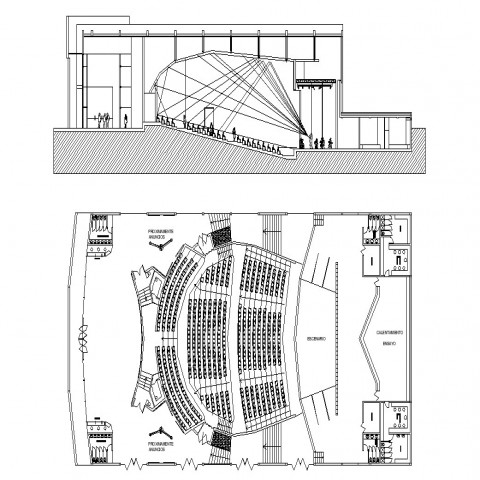 Multiplex theater Architecture drawing in AutoCAD dwg files.