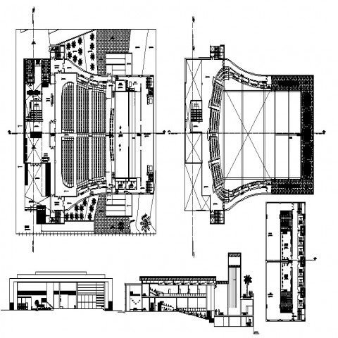 Multiplex theater Architecture drawing in AutoCAD dwg files.