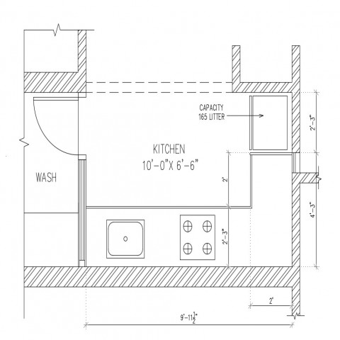 Kitchen construction detail drawing