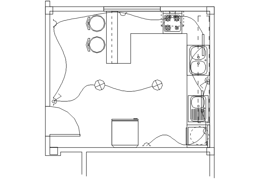 kitchen plan autocad drawing free download