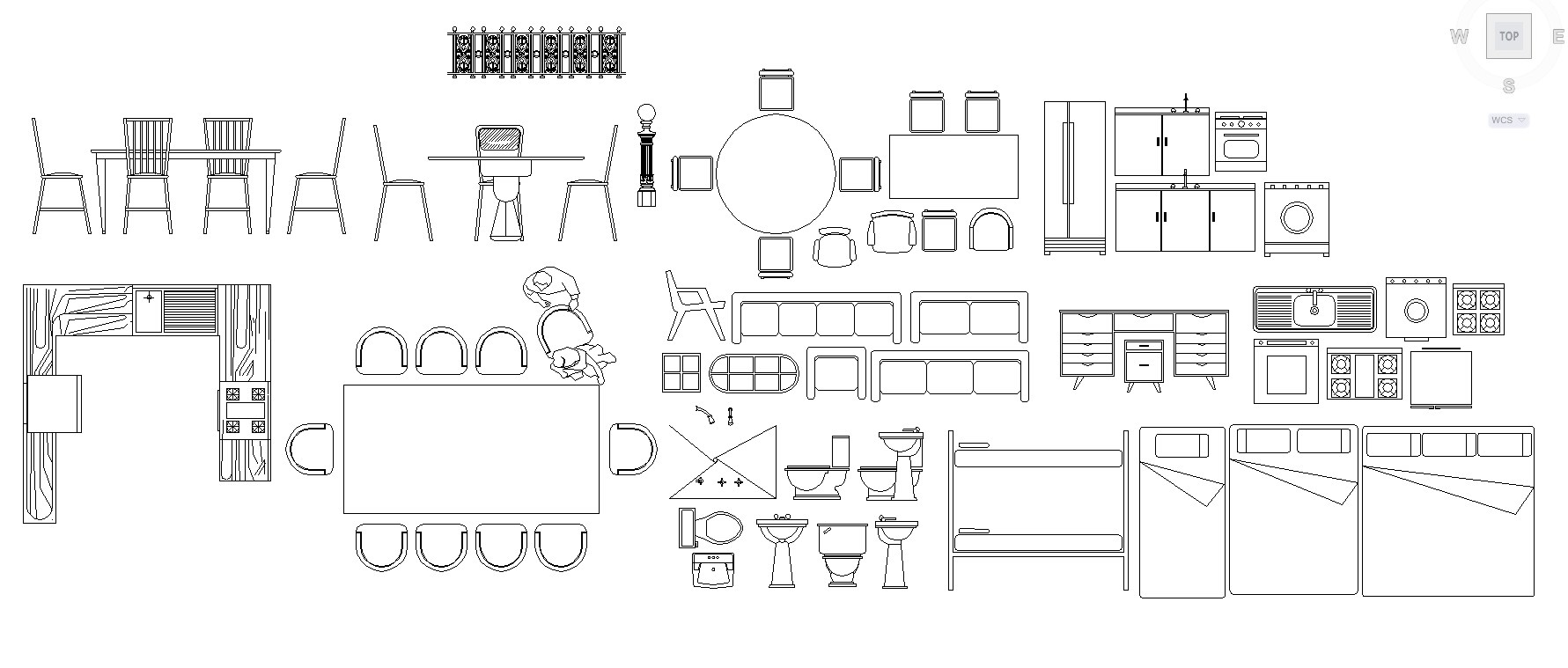 блоки кухонной мебели autocad