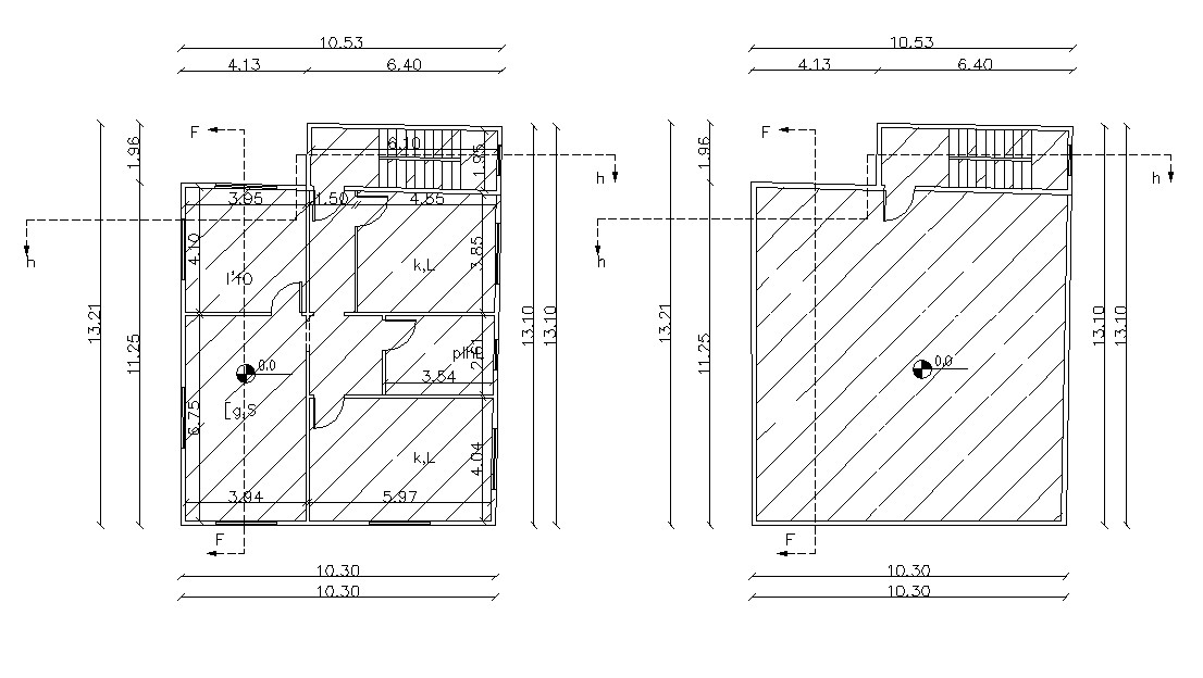 10 30 x 13 21 Meter Bungalow  House  Floor Plan  CAD  file  