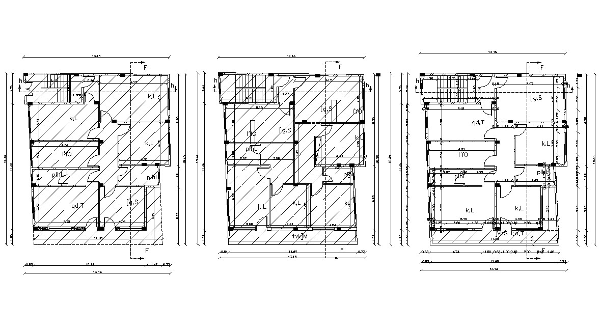 13.49 X 15.49 Meter Bungalow Layout DWG File - Cadbull