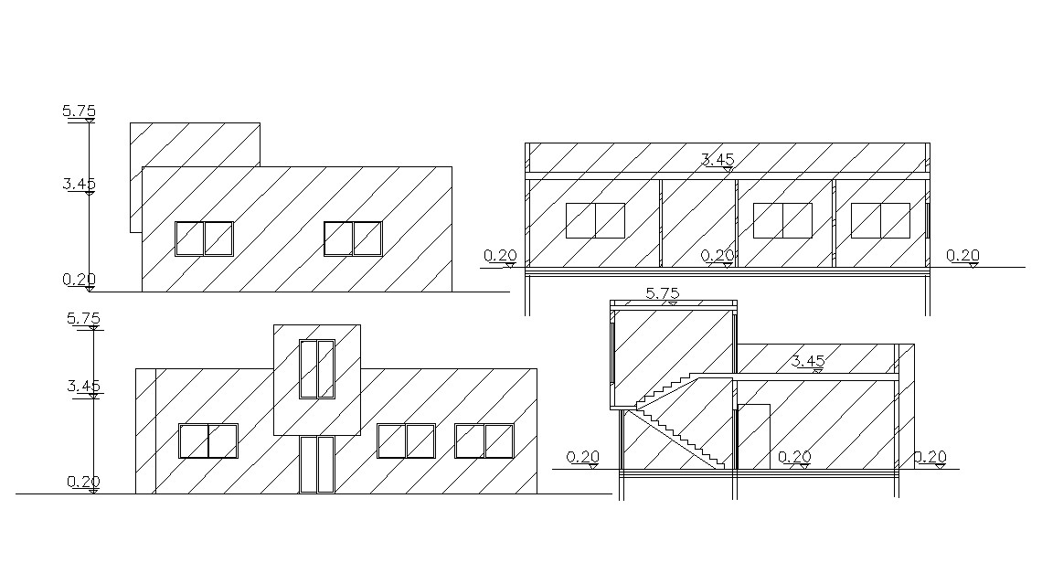 1500 Square Feet House Building Design DWG File - Cadbull