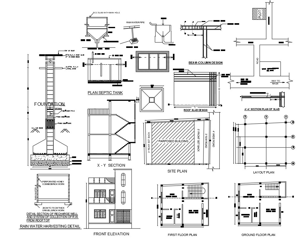 1 Bhk Residence House Plan Drawing Dwg File Cadbull