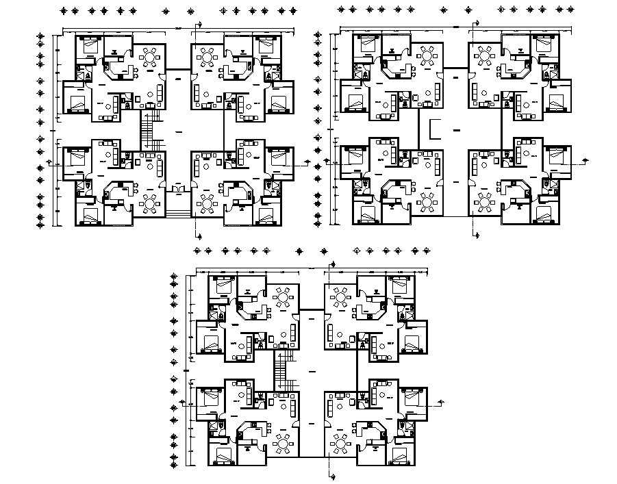 2 Bedroom Flat Plan Drawing Cadbull