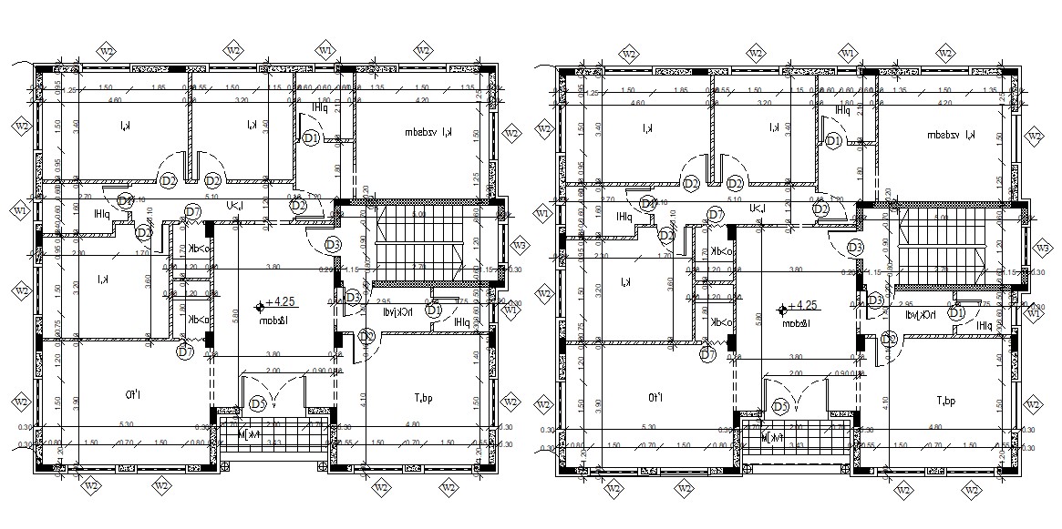  2  Bedroom  House  Working Plan  CAD  Drawing Cadbull