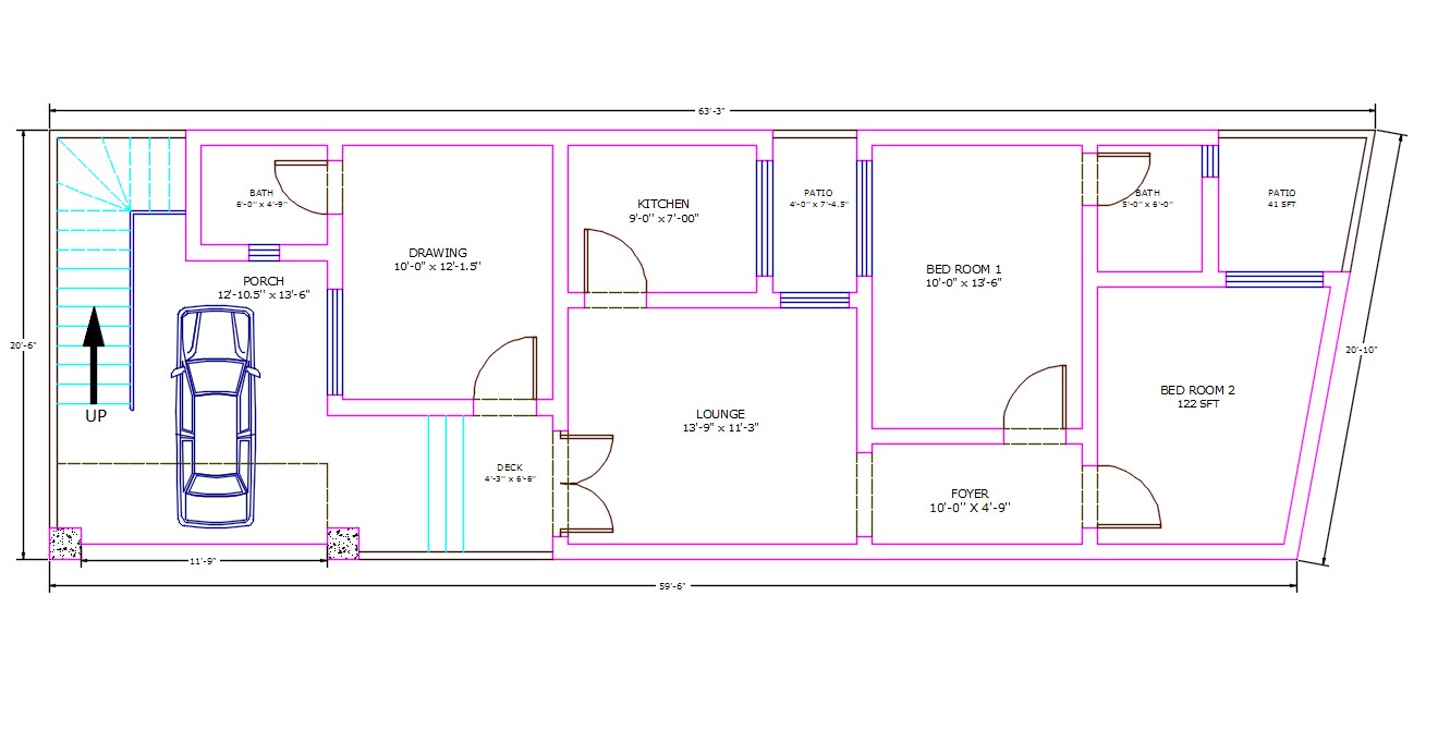 Ground Floor Car Parking House Plan