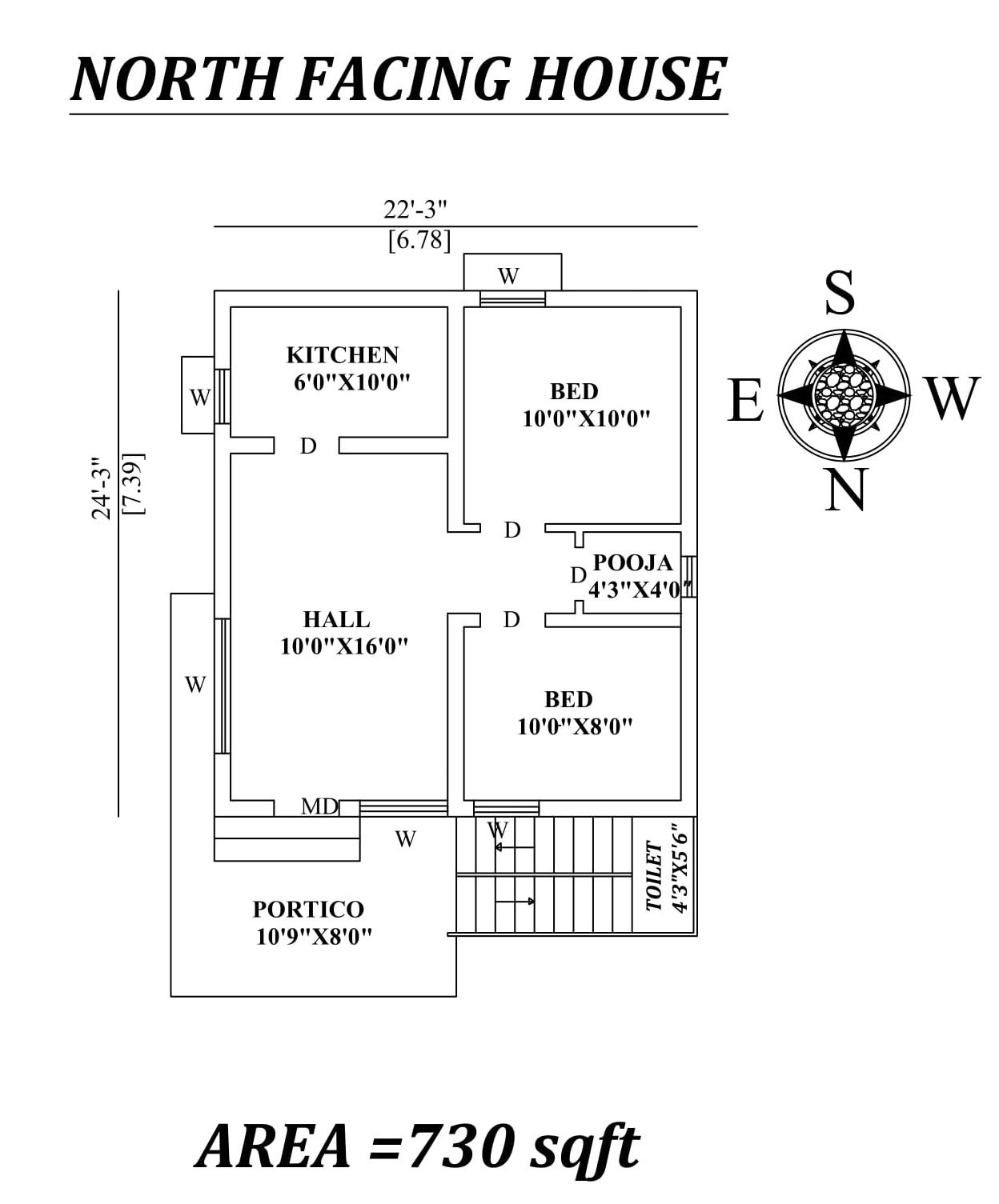 22 x24 Amazing North Facing 2bhk House Plan As Per Vastu Shastra PDF 