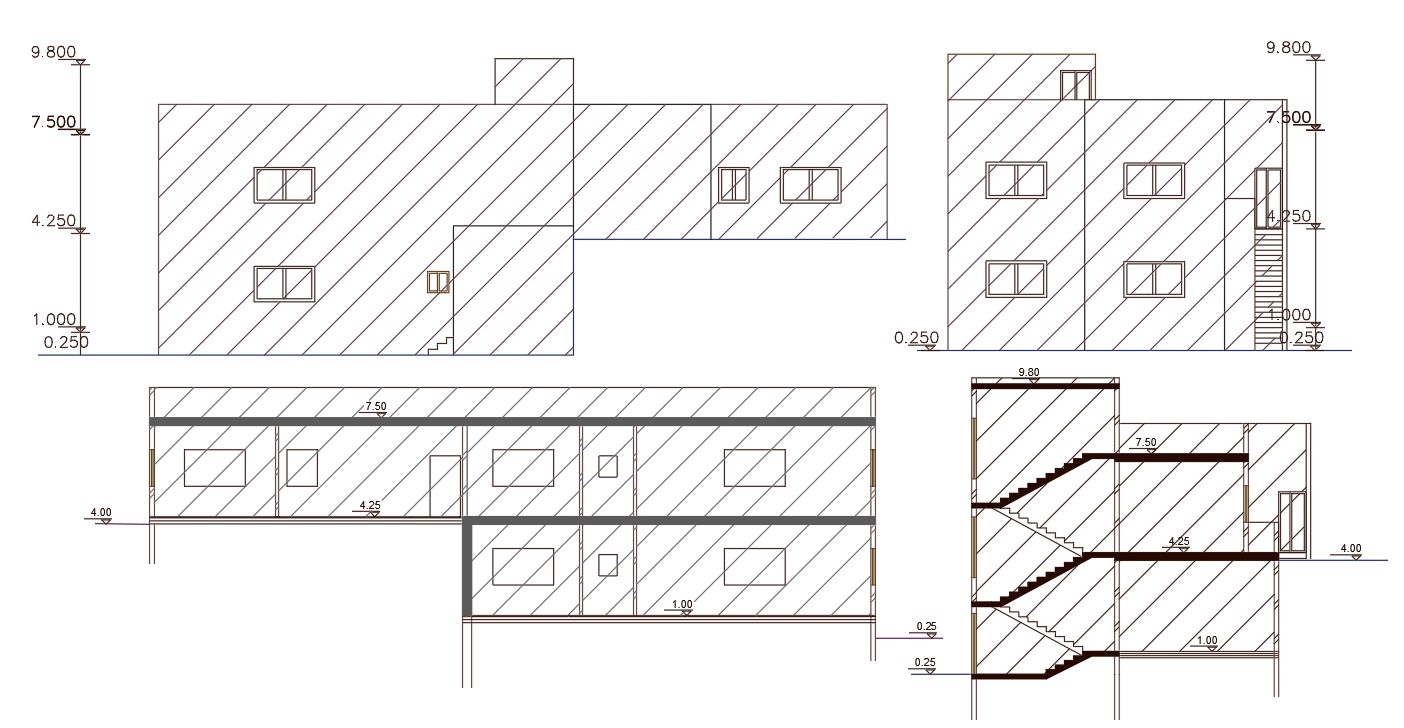 2800 Sq Ft House Building Design DWG File - Cadbull