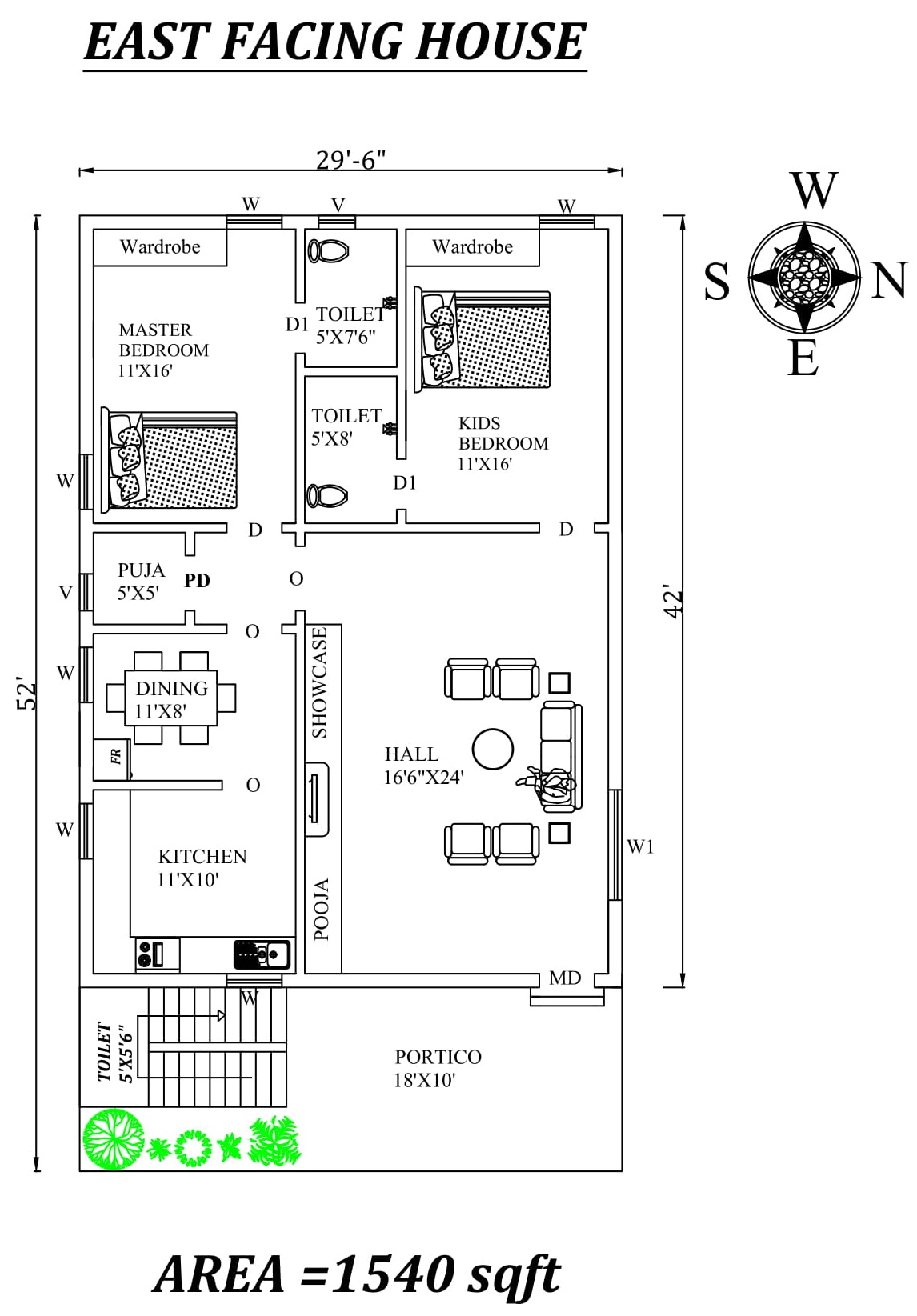 Important Ideas 2bhk House Plan With Pooja Room East Facing Amazing 