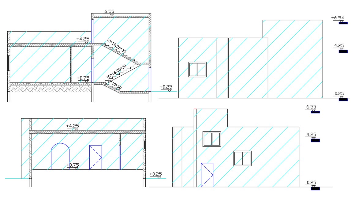 2 Bhk House Building Design Autocad File - Cadbull