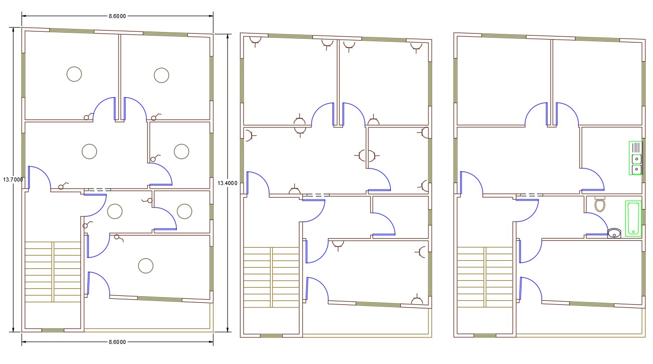 2 BHK apartment Electrical Layout Plan Design DWG File - Cadbull