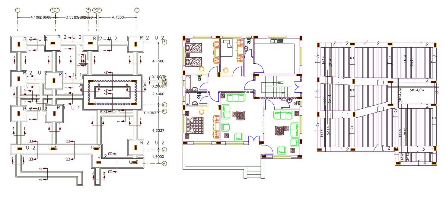  2  Bedroom  House  Furniture Layout Plan  DWG  File Cadbull