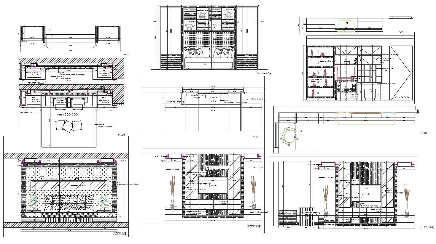 2d-cad-drawing-of-bed-room-furniture-layout-plan-with-all-side-elevation-autocad-file-cadbull