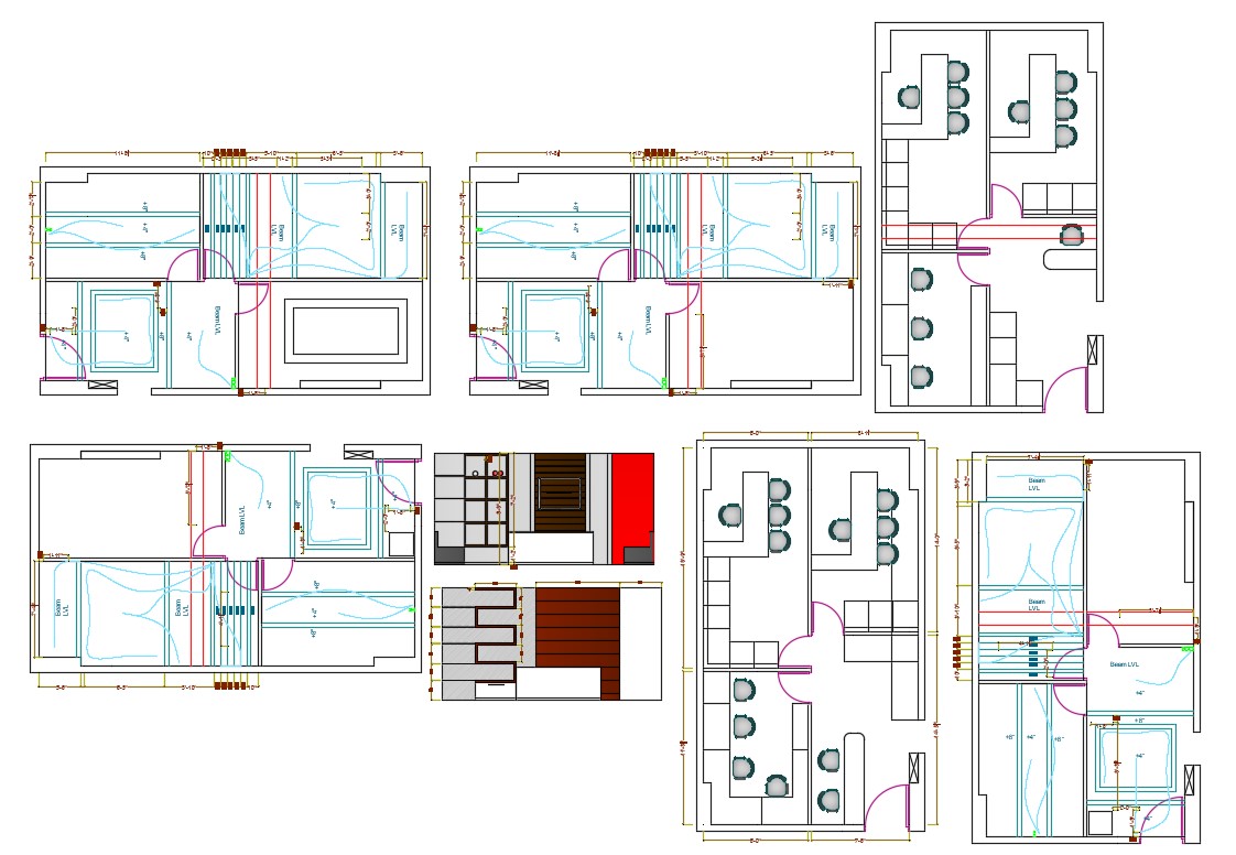 2d Cad Drawing Office Furniture Layout Plan With Ceiling