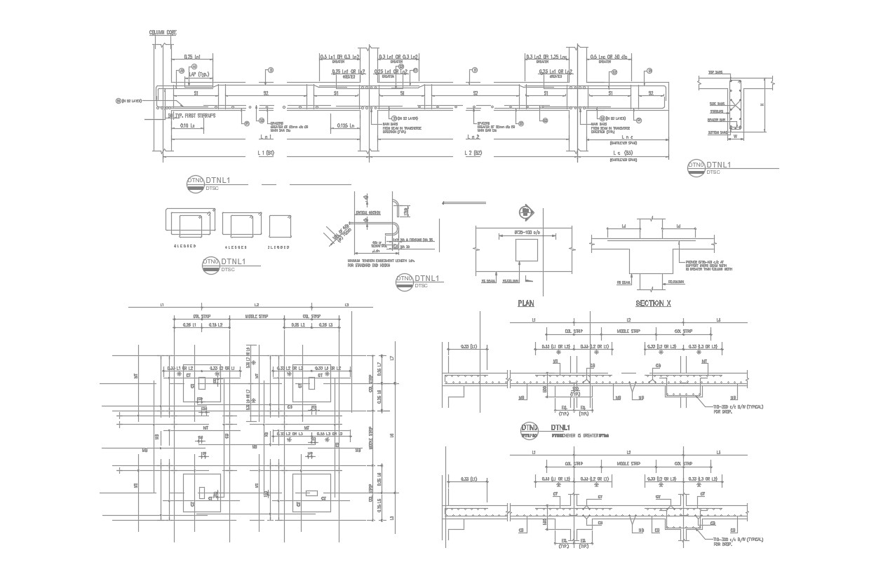 2D CAD File Column Footing Drawing AutoCAD Format - Cadbull