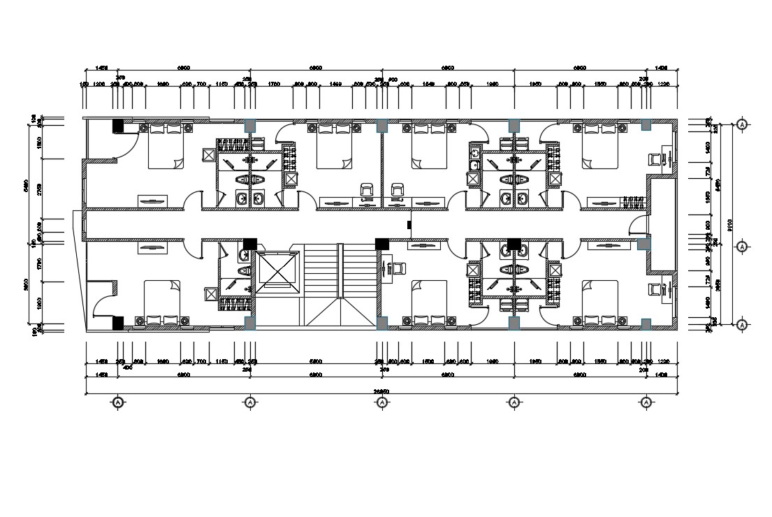 2D CAD Simple Studio Apartment Design With Working Drawing 