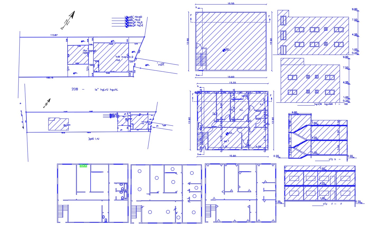 2D  Drawing Of House  Layout Plan  With Section elevation  CAD 