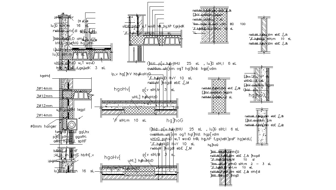 D Rcc Wall Section Drawing Free Download Cadbull