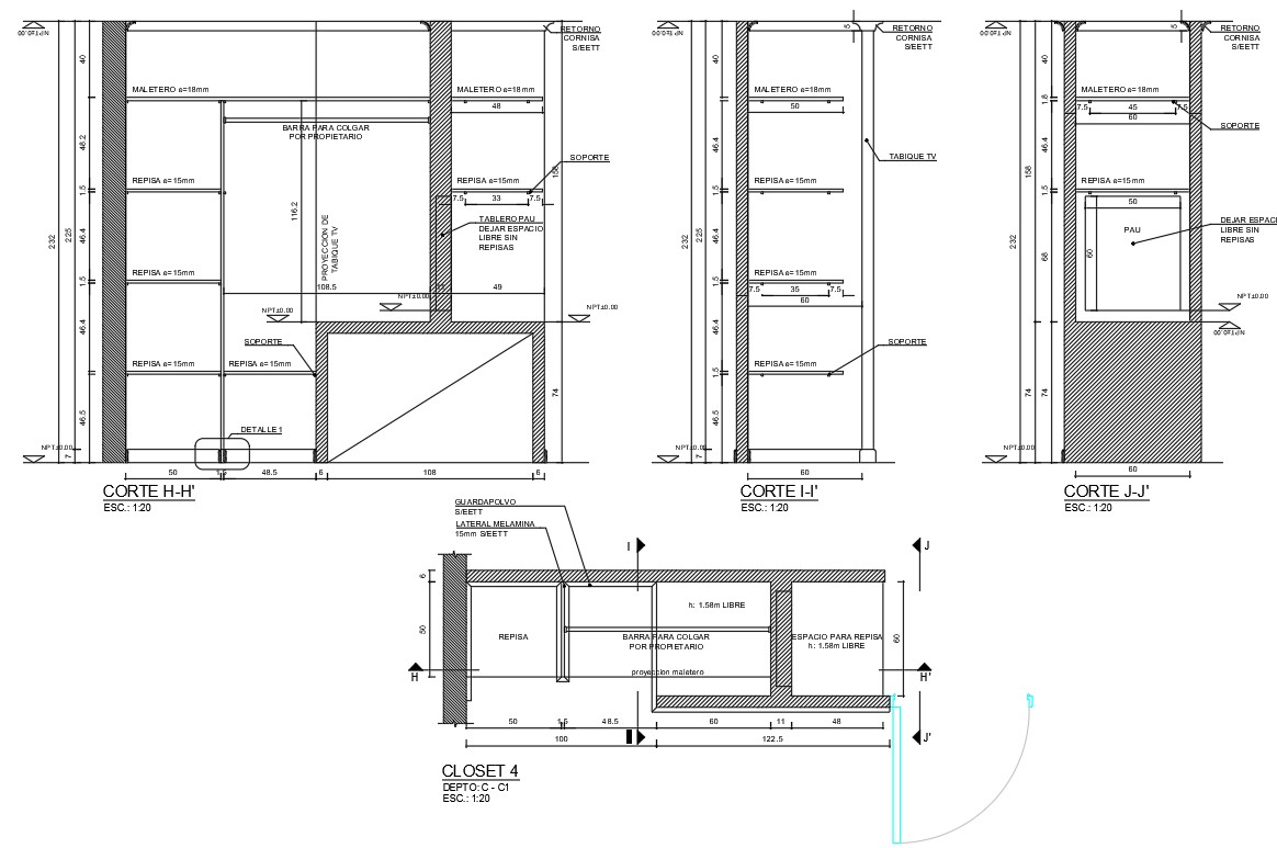 2D Closet Cabinet Design AutoCAD File - Cadbull