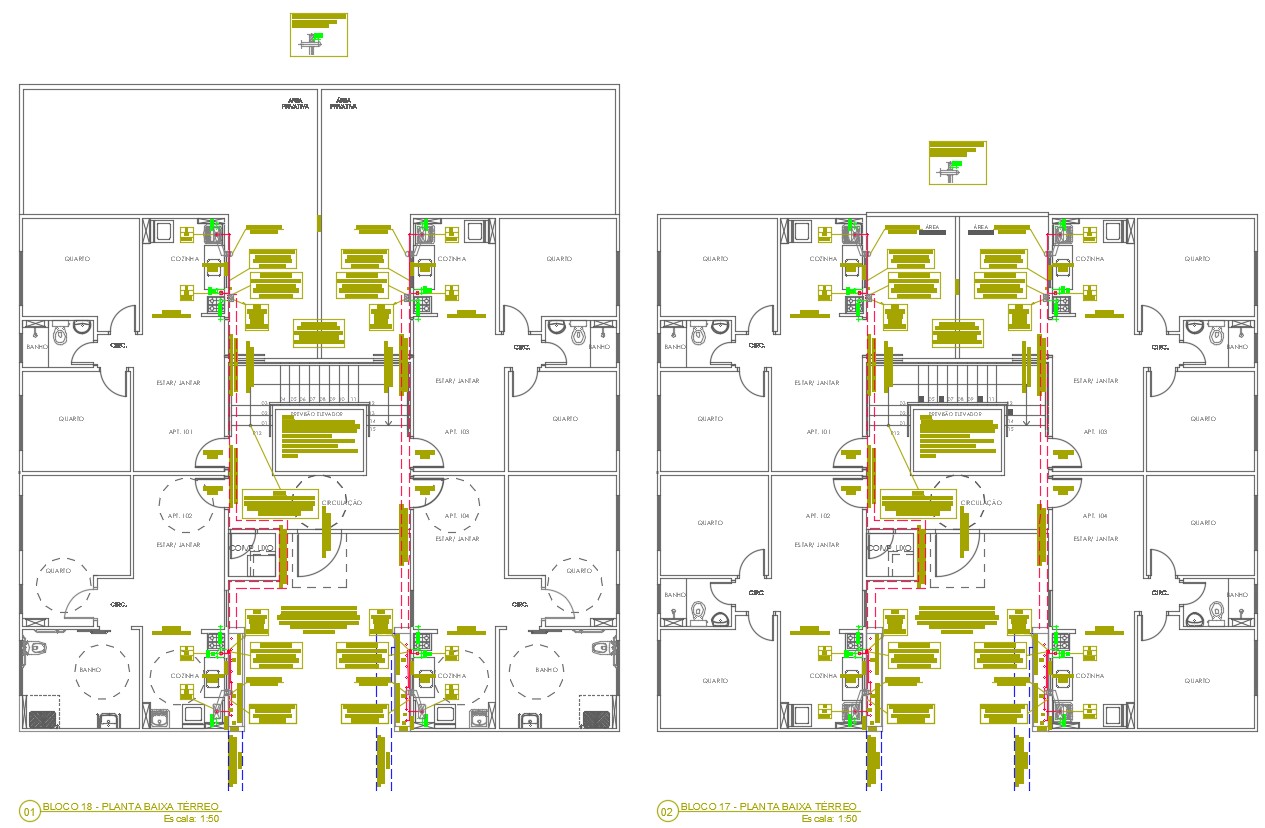 2d Residence Lodging Apartment Design Floor Layout Plan ...