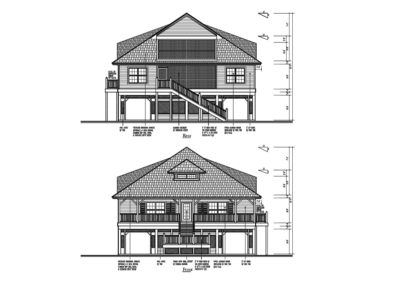 2d drawing  of a house  with elevation in AutoCAD  Cadbull