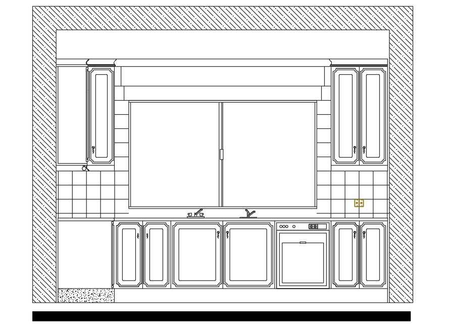 2d Kitchen Elevation Design DWG File - Cadbull