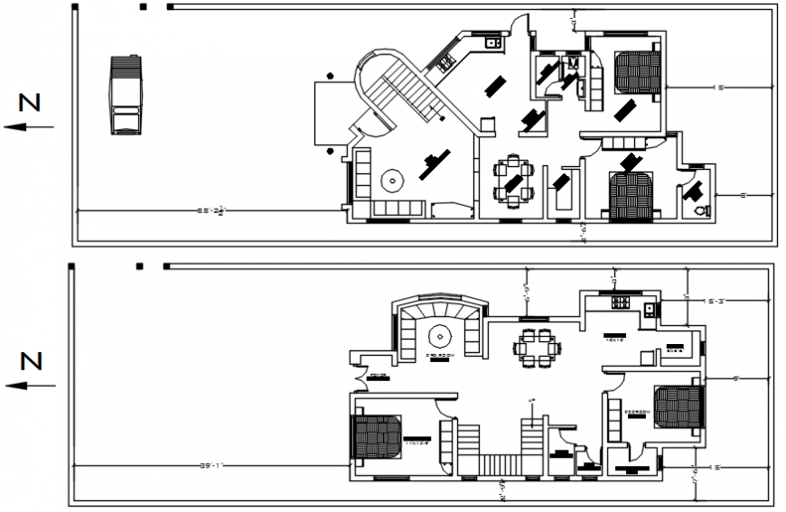 2d CAD drawing of house layout plan AutoCAD software file - Cadbull