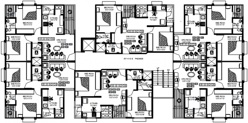 2d cad drawing of typical floor plan block-C autocad software - Cadbull