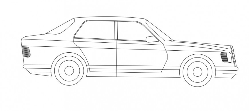  2d  car  model  design dwg file Cadbull