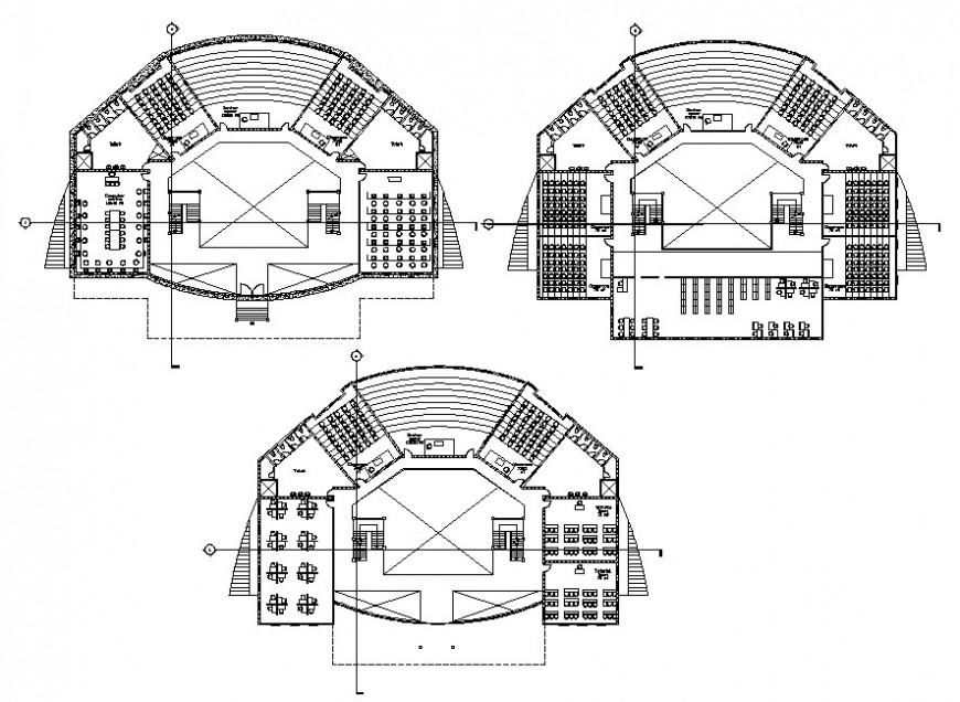 2d management institute project cad file - Cadbull