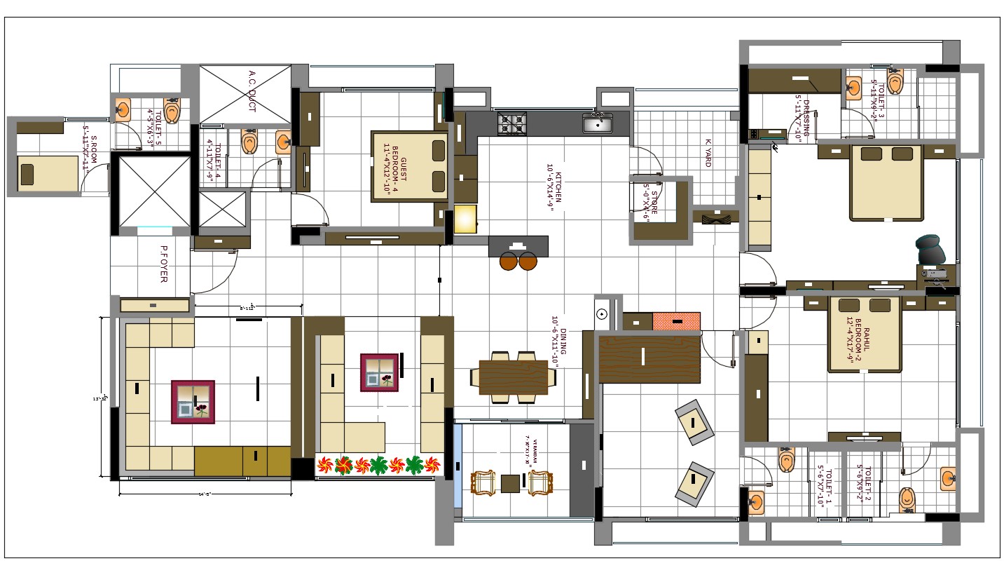 3 Bedroom House Plans Autocad