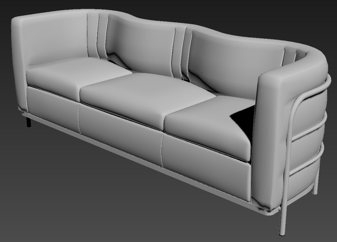 3ds max leather sofa