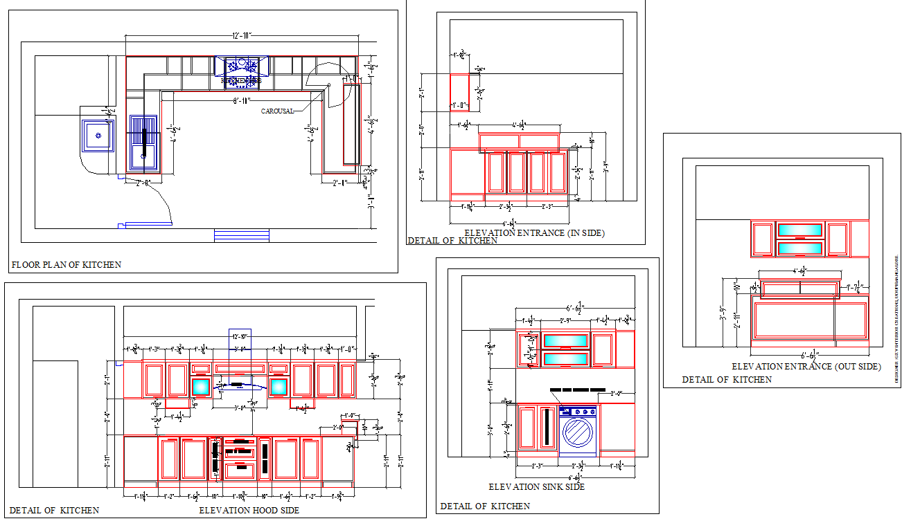 Kitchen Detail Drawing Cadbull