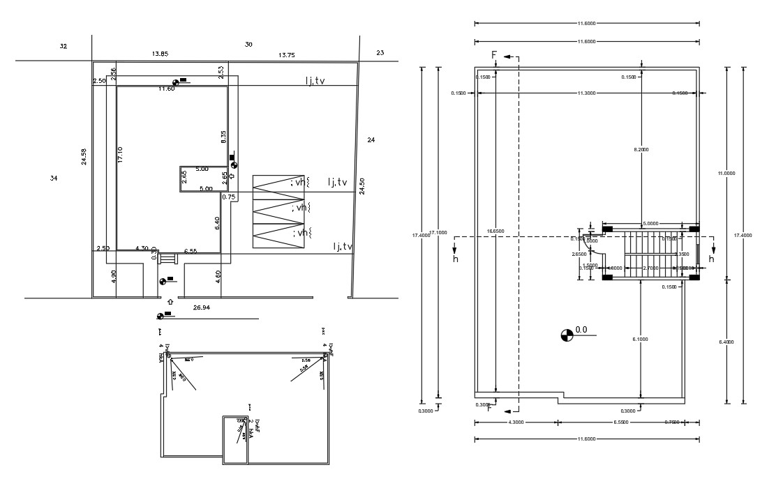 3 BHK House Plan With Car Parking CAD Drawing - Cadbull