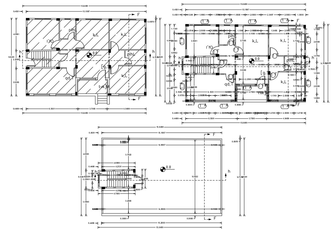  3  Bedroom  House  Working Plan  AutoCAD  Drawing Cadbull