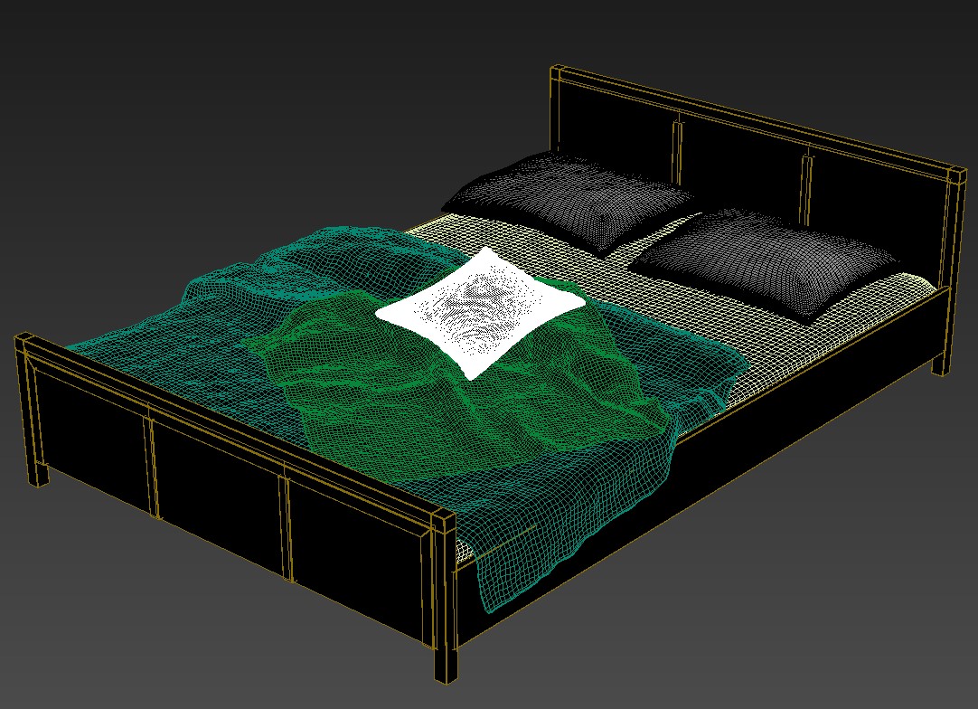 3d Max File Wooden Bed Design With Basic Rendered Cadbull