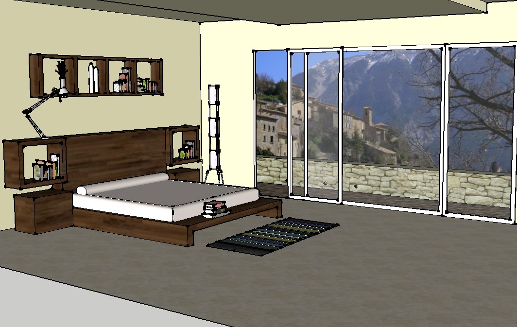 3d Model Of Bedroom Design Sketch File Cadbull