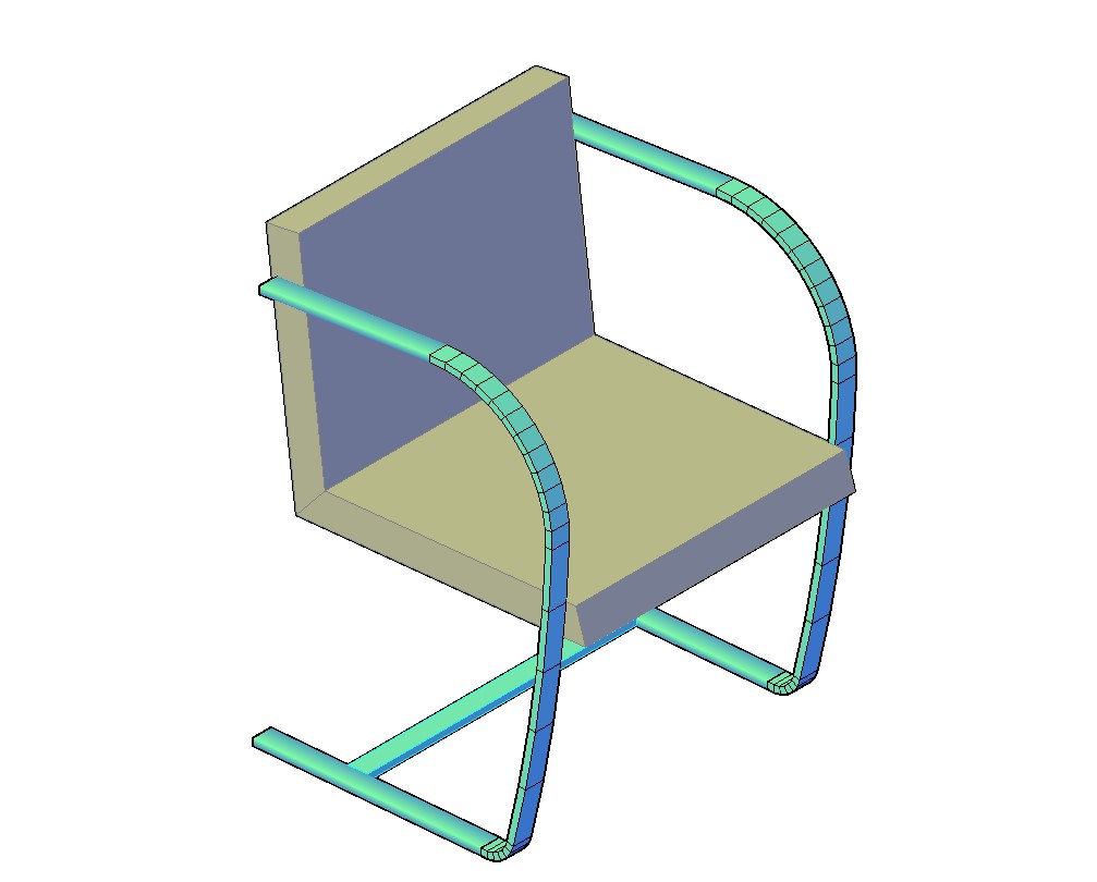 3d Model Of Simple Chair Isometric Elevation Design Dwg File Cadbull