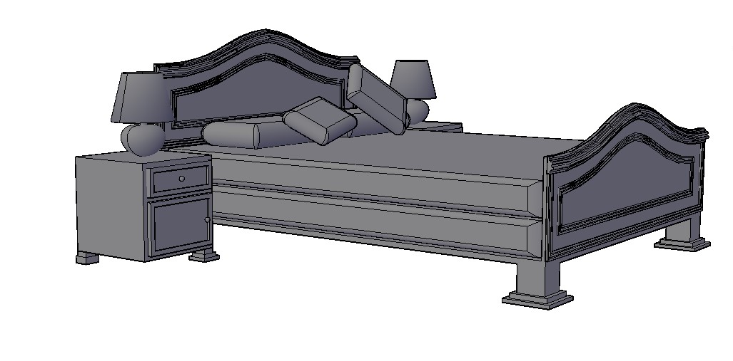 autocad 3d bedroom furniture