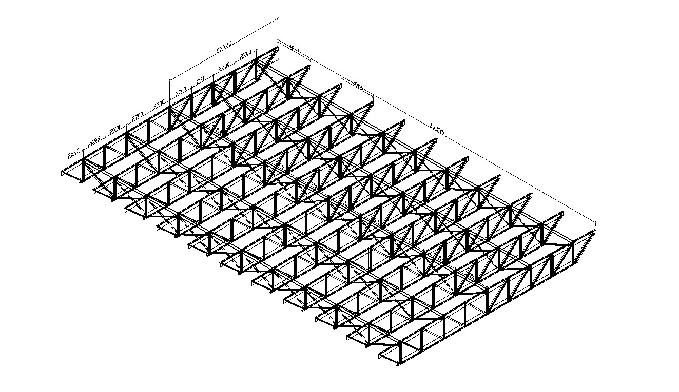 3d Truss Structure Free DWG File Cadbull