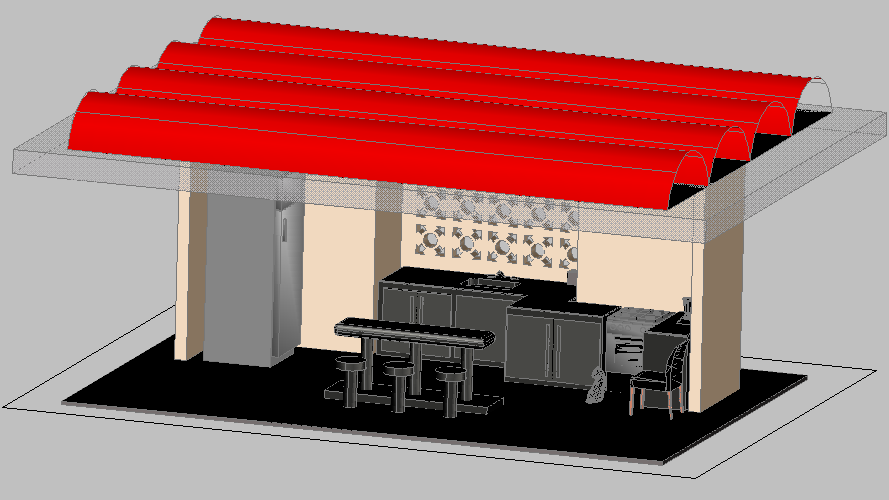 3d Design Of Barbecue Grill Restaurant Dwg File Cadbull