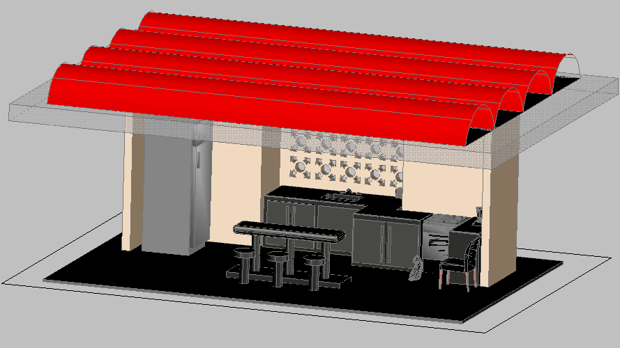 3d design of barbecue grill restaurant dwg file - Cadbull