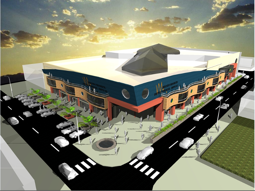 3d top view design of multi-level shopping mall dwg file - Cadbull