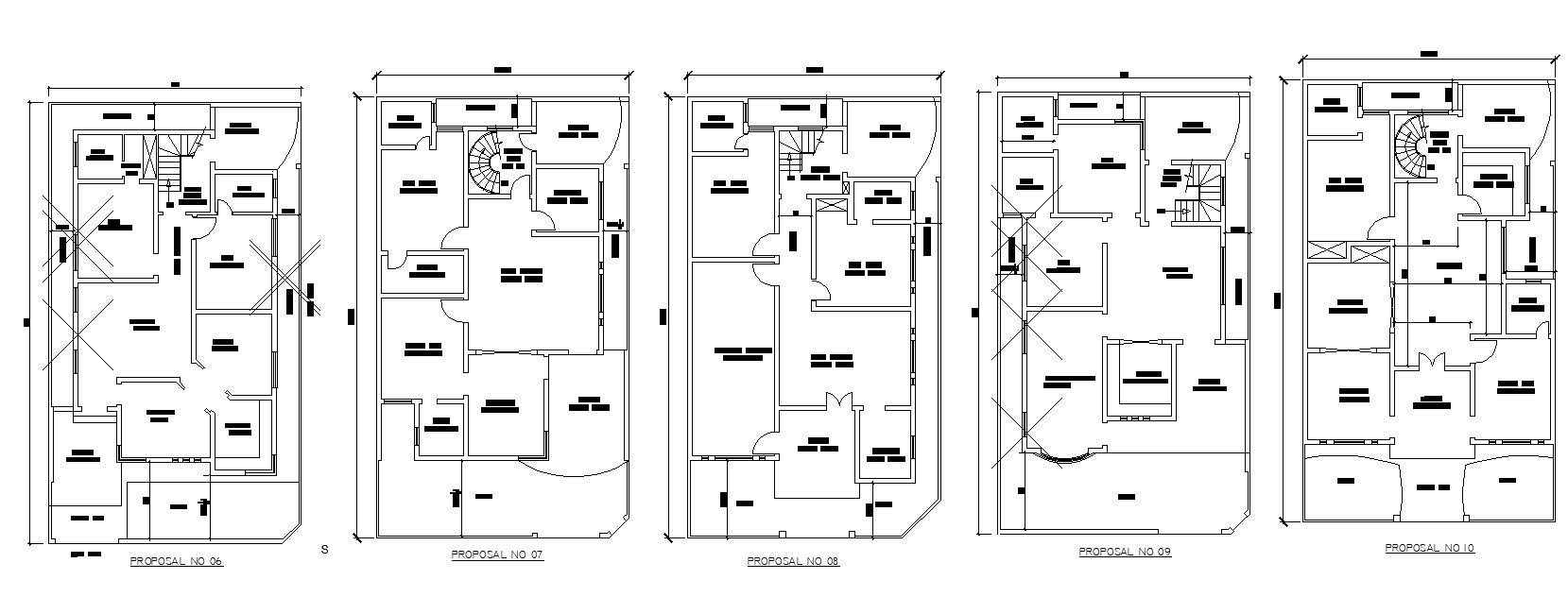 40-x70-five-various-ideas-of-2bhk-house-plan-autocad-dwg-file-download-the-dwg-file-cadbull