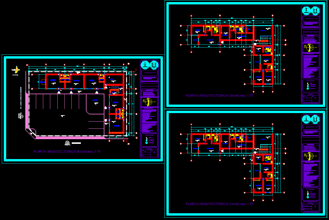 Commercial building plans dwg. - Autocad architecture - Cadbull